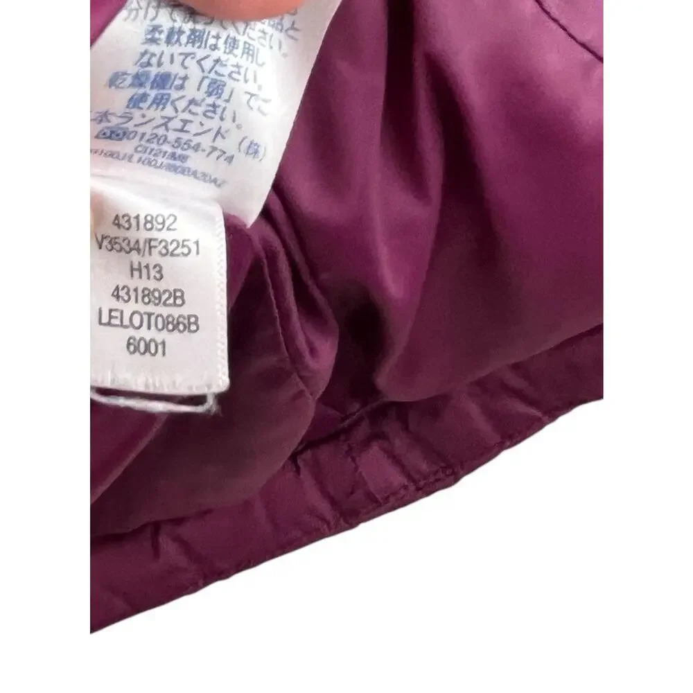 Lands' End Women's Jacket Puffer Coat XS Down Maroon Magenta Removable Hood Midi